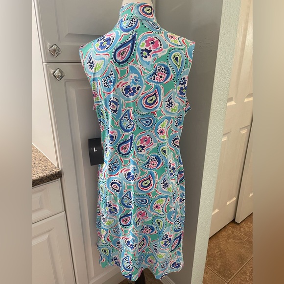 NWT IBKUL Blue & Multi-color Golf Dress - Picture 3 of 10